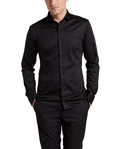 ETERNA Slim Fit 1863 Hemd Langarm Haifischkragen Jersey schwarz Größe 40 von ETERNA