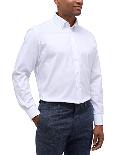 ETERNA Comfort Fit Cover Hemd Langarm Button Down Kragen Blickdicht weiß Größe 40 von ETERNA