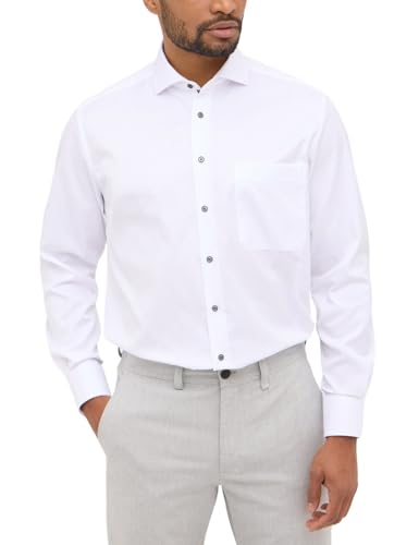 ETERNA Comfort Fit Cover Hemd Langarm Haifischkragen blickdichter Twill weiß Größe 41 von ETERNA