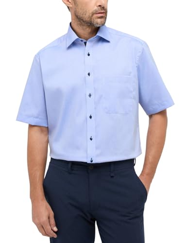 eterna Herren Pinpoint Kurzarmhemd Comfort FIT 1/2 blau 48_H_1/2 von ETERNA