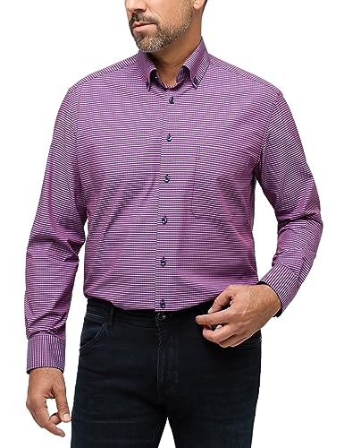 ETERNA Comfort Fit Hemd Langarm Button Down Kragen Karo rot Größe 45 von ETERNA