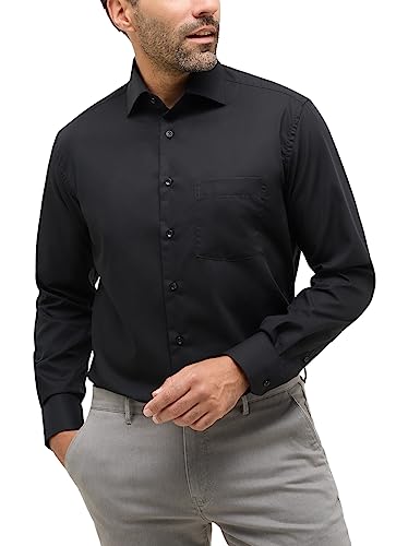 ETERNA Comfort Fit Hemd Langarm New Kent Kragen Popeline schwarz Größe 40 von ETERNA