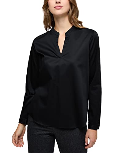 ETERNA Modern Fit Bluse Langarm Rückenfalte schwarz Größe 38 von ETERNA