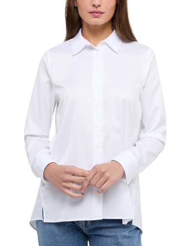 ETERNA Comfort Fit Bluse Langarm Hemdenkragen Twill weiß Größe 38 von ETERNA