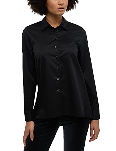 ETERNA Comfort Fit Bluse Langarm Hemdenkragen Twill schwarz Größe 38 von ETERNA