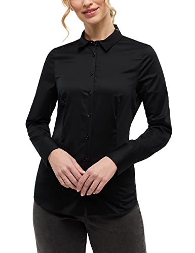 ETERNA Fitted Bluse Langarm Hemdkragen Stretch schwarz Größe 40 von ETERNA