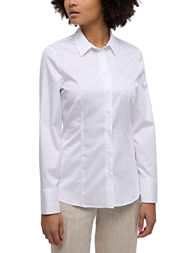 ETERNA Damen Satin Shirt Fitted 1/1 weiß 34_D_1/1 von ETERNA