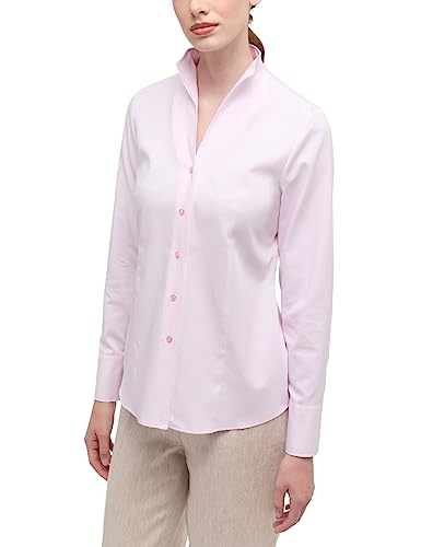 ETERNA Regular Fit Bluse Langarm Kelchkragen Punkte rosa Größe 42 von ETERNA