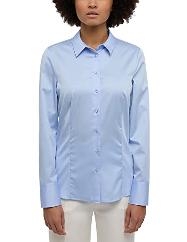 ETERNA Fitted Bluse Langarm Hemdkragen Stretch hellblau Größe 42 von ETERNA