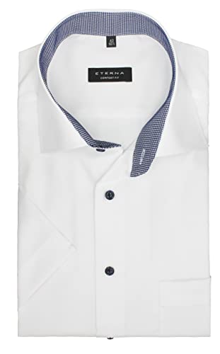 ETERNA Herren Businesshemd Kurzarm Comfort FIT | Uni weiß | Kent Kragen Gr. 45 von ETERNA