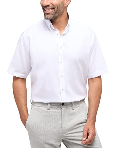 eterna Herren unifarbenes Oxford Kurzarmhemd Comfort FIT 1/2 weiß 42_H_1/2, 1SH12197-00-01-42-1/2 von ETERNA