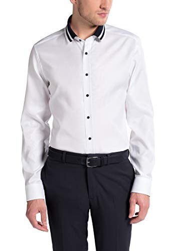 ETERNA Herren Hemd Langarm Slim Fit 2140/00/F02P Weiß M/40 von ETERNA