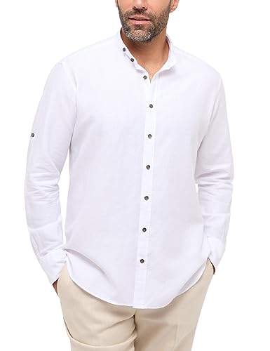 ETERNA Herren Linen Shirt Comfort FIT 1/1 weiß 44_H_1/1 von ETERNA