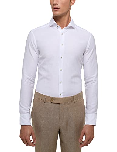 ETERNA Herren Linen Shirt Slim FIT 1/1 weiß 38_H_1/1 von ETERNA