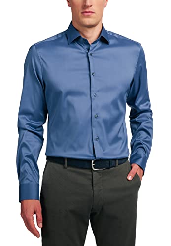 ETERNA Slim Fit Performence Hemd Langarm New Kent Stretch Rauchblau Größe 38 von ETERNA