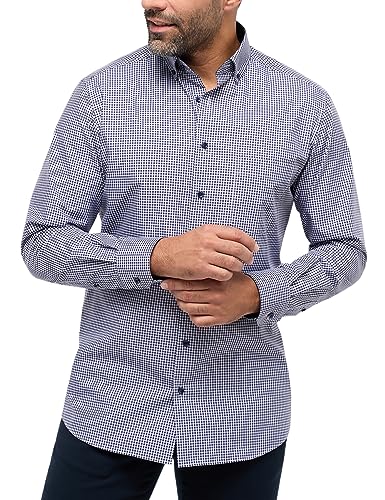 ETERNA Modern Fit Hemd Langarm Button Down Kragen Karo blau Größe 48 von ETERNA