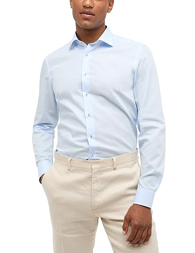 ETERNA Herren Popeline Hemd Slim FIT 1/1 himmelblau 38_H_1/1 von ETERNA