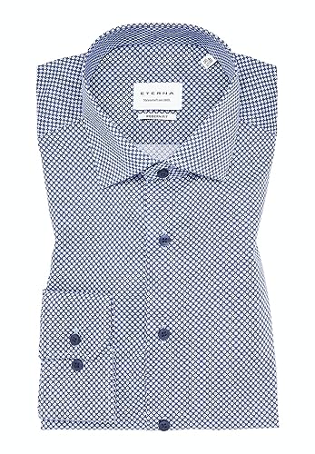 ETERNA Herren Print-Hemd MODERN FIT 1/1 blau 44_H_1/1 von ETERNA