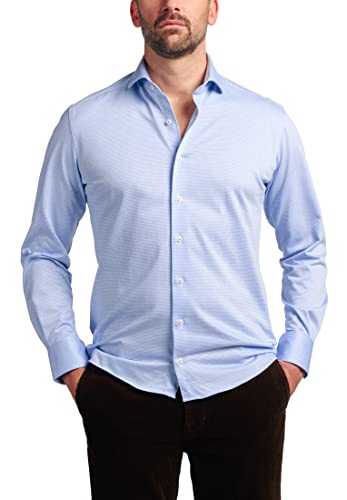 ETERNA Herren Soft Tailoring Jerseyhemd MODERN FIT 1/1 blau 45_H_1/1 von ETERNA