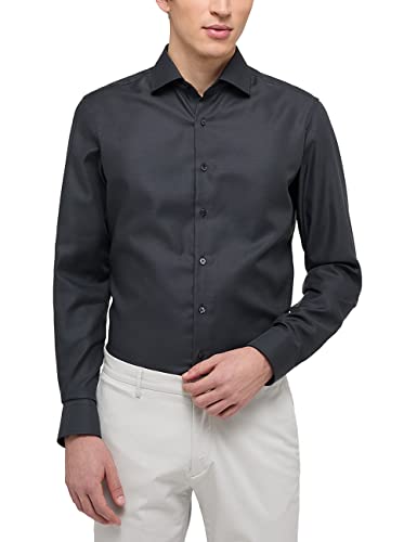 ETERNA Slim Fit Hemd Langarm New Kent Kragen Streifen schwarz Größe 44 von ETERNA