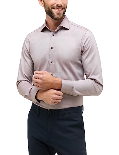 ETERNA Herren Strukturhemd Slim FIT 1/1 braun 44_H_1/1 von ETERNA