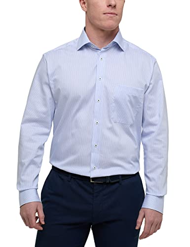 ETERNA Herren gestreiftes Twill Hemd Comfort FIT 1/1 hellblau 40_H_1/1 von ETERNA