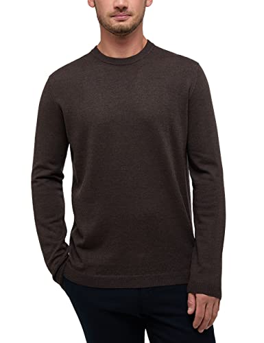 ETERNA Herren unifarbener Herren-Strickpullover Dunkelbraun 2XL_H von ETERNA