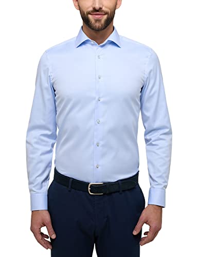 ETERNA Herren unifarbenes Cover Shirt Slim FIT 1/1 hellblau 40_H_1/1 von ETERNA