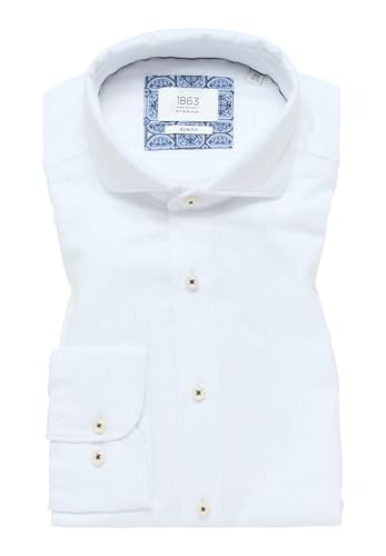 ETERNA Herren Linen Shirt Slim FIT 1/1 weiß 40_H_1/1 von ETERNA