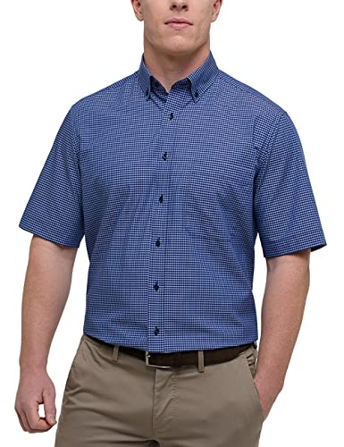 ETERNA Comfort Fit Hemd Kurzarm Button Down Kragen Besatz Karo rot Größe 41 von ETERNA