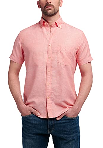 ETERNA Herren Upcycling Leinenhemd Regular FIT 1/2 Peach 3XL_H_1/2 von ETERNA