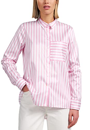 ETERNA Modern Fit Bluse Langarm Hemdkragen Streifen rosa Größe 40 von ETERNA