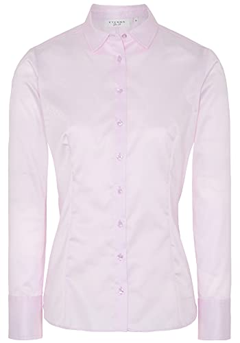 ETERNA Slim Fit Bluse Langarm Hemdkragen Blickdicht Hellrosa Größe 38 von ETERNA