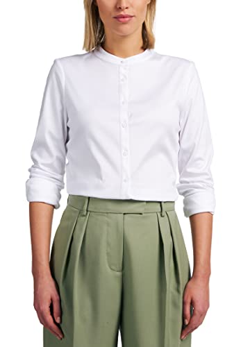 ETERNA Fitted Bluse Langarm Stehkragen Reine Baumwolle weiß Größe 40 von ETERNA