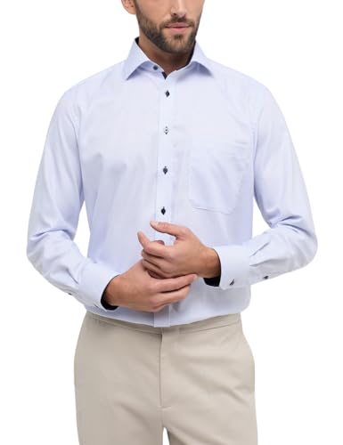 ETERNA Male Strukturhemd Comfort FIT 44_H_1/1, 1/1, hellblau von ETERNA