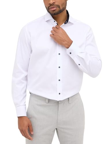 eterna Langarm Hemd MODERN FIT Twill unifarben, Weiß, W43 Langarm von ETERNA