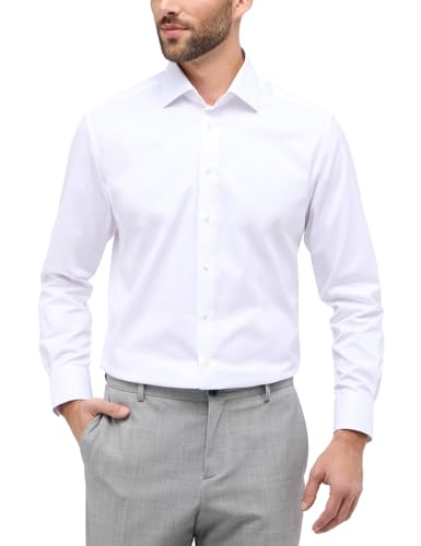 eterna Langarm Hemd MODERN FIT Twill unifarben, Weiß, Gr. W40 Langarm von ETERNA