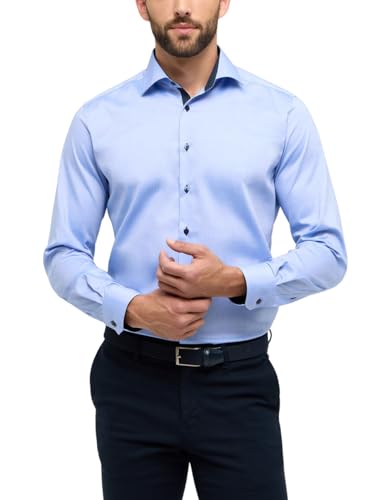 ETERNA Herren Pinpoint Oxford Hemd MODERN FIT 1/1 blau 38_H_1/1 von ETERNA