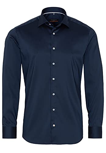 ETERNA Slim Fit Performence Hemd Langarm New Kent Stretch Nachtblau Größe 42 von ETERNA