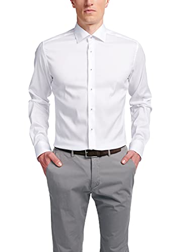 ETERNA Slim Fit Performence Hemd Langarm New Kent Stretch weiß Größe 39 von ETERNA