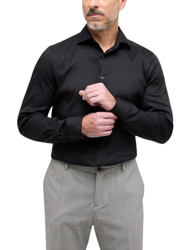 ETERNA Slim Fit Performence Hemd Langarm New Kent Stretch schwarz Größe 38 von ETERNA