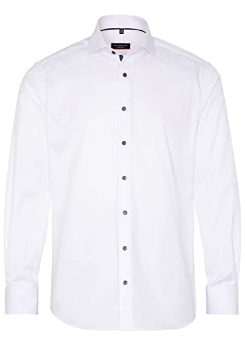 eterna Langarm Hemd Slim Fit Twill unifarben,40,weiss von ETERNA