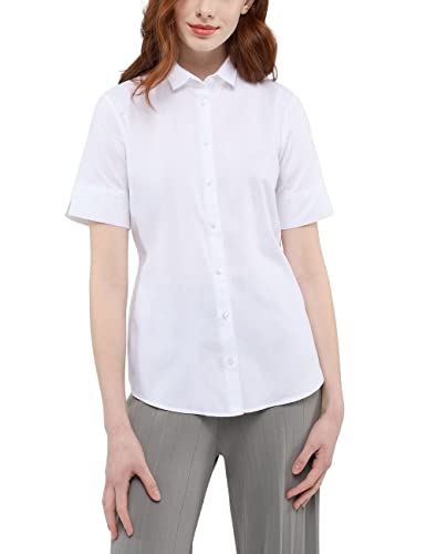 ETERNA Modern Fit Bluse Kurzarm Hemdkragen weiß Größe 40 von ETERNA