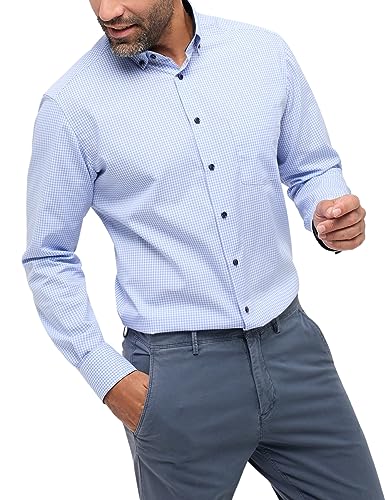 ETERNA Modern Fit Hemd Langarm Button Down Kragen Karo hellblau Größe 42 von ETERNA