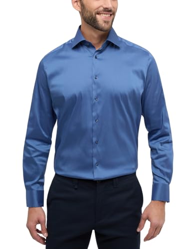 ETERNA Modern Fit Performence Hemd Langarm New Kent Stretch Rauchblau Größe 45 von ETERNA