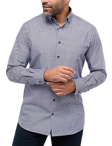 ETERNA Modern Fit Hemd extra Langer Arm Button Down Kragen Karo Navy Größe 42 von ETERNA