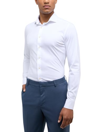 ETERNA Slim Fit 1863 Hemd Langarm Haifischkragen Jersey weiß Größe 40 von ETERNA