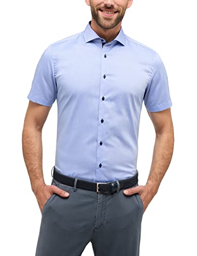 ETERNA Slim Fit Hemd Halbarm mit Patch Oxford hellblau Größe 40 von ETERNA