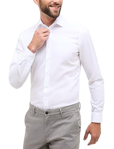 ETERNA Slim Fit Hemd Langarm New Kent Kragen Popeline weiß Größe 40 von ETERNA