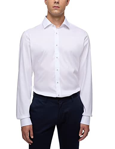 ETERNA Slim Fit Performence Hemd Langarm Twill weiß Größe 38 von ETERNA